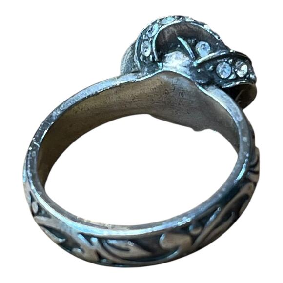 Brighton Silver-Tone Crystal Knot Statement Ring Size 5.75 Vintage Inspired - Picture 4 of 9